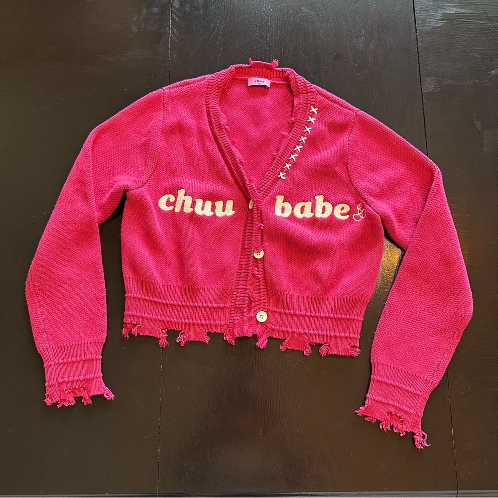Chu Babe Small Pink Cropped Pink Pony Girl Chapel Roan Retro Embroidered